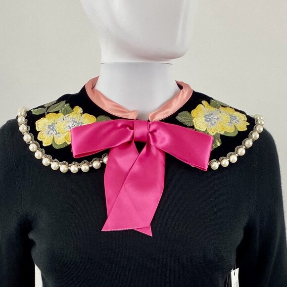 Gucci Cashmere Sweater With Detachable Embroidered Collar XS - Picture 5 of 9